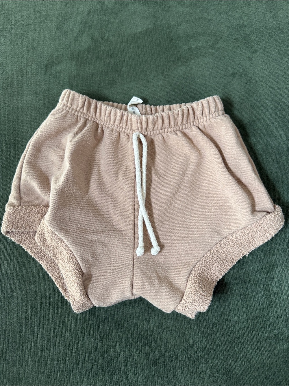 Kids Cozy Terry Drawstring Shorts in Brown